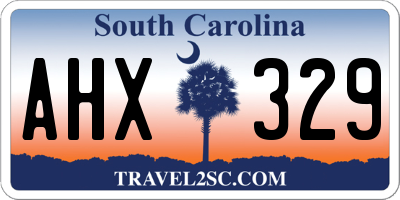 SC license plate AHX329