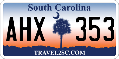 SC license plate AHX353