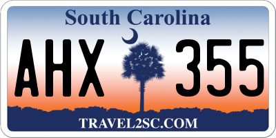 SC license plate AHX355