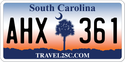 SC license plate AHX361
