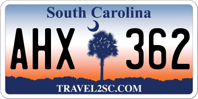 SC license plate AHX362
