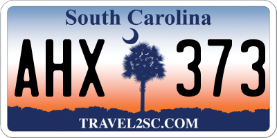 SC license plate AHX373