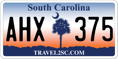 SC license plate AHX375
