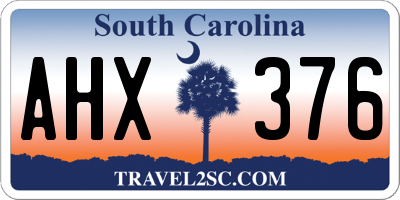 SC license plate AHX376