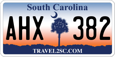 SC license plate AHX382
