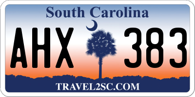 SC license plate AHX383