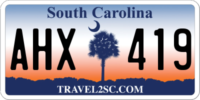 SC license plate AHX419