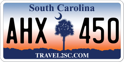 SC license plate AHX450