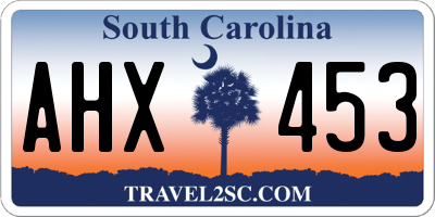 SC license plate AHX453