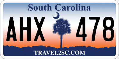 SC license plate AHX478