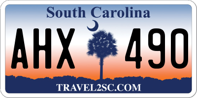 SC license plate AHX490