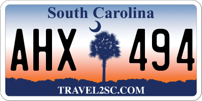 SC license plate AHX494