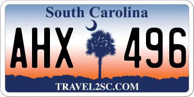 SC license plate AHX496