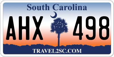 SC license plate AHX498