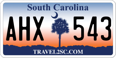 SC license plate AHX543