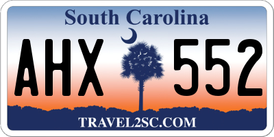 SC license plate AHX552