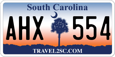 SC license plate AHX554