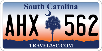 SC license plate AHX562