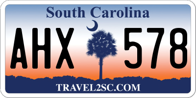 SC license plate AHX578