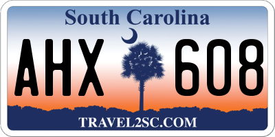 SC license plate AHX608