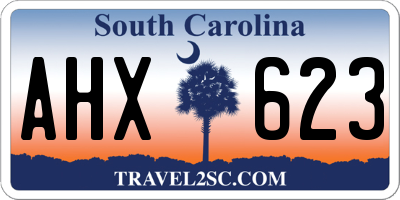 SC license plate AHX623