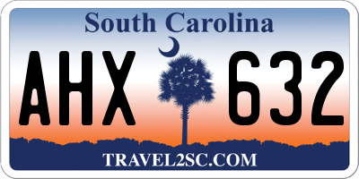 SC license plate AHX632