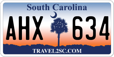 SC license plate AHX634