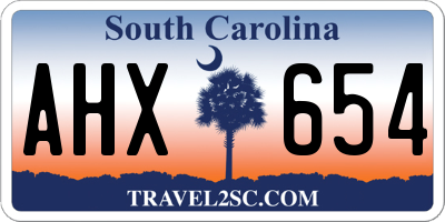 SC license plate AHX654