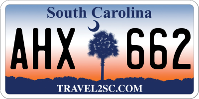 SC license plate AHX662