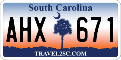 SC license plate AHX671