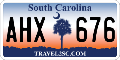 SC license plate AHX676
