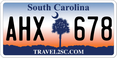 SC license plate AHX678
