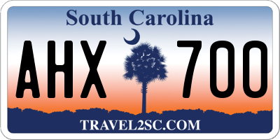 SC license plate AHX700