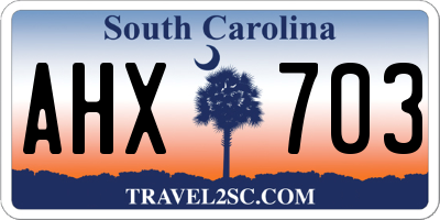 SC license plate AHX703