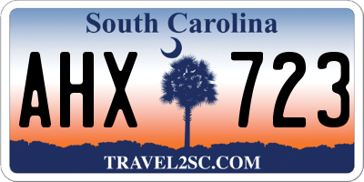 SC license plate AHX723
