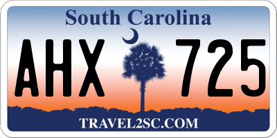 SC license plate AHX725