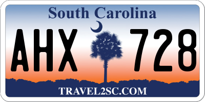 SC license plate AHX728