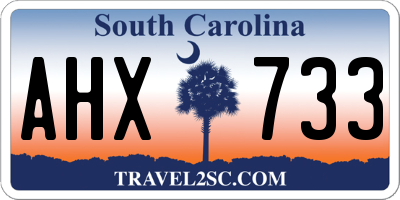 SC license plate AHX733