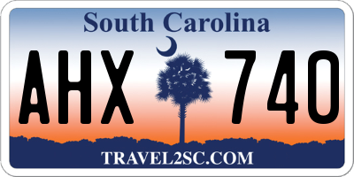 SC license plate AHX740