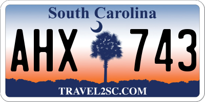 SC license plate AHX743
