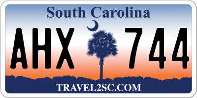 SC license plate AHX744