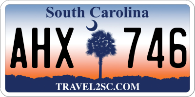 SC license plate AHX746