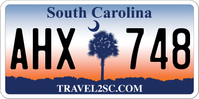 SC license plate AHX748