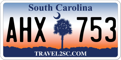 SC license plate AHX753