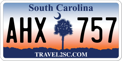 SC license plate AHX757
