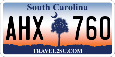 SC license plate AHX760