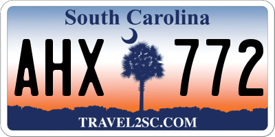 SC license plate AHX772
