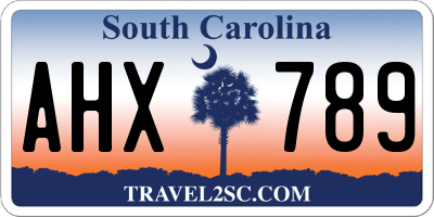 SC license plate AHX789
