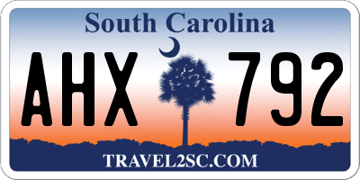 SC license plate AHX792