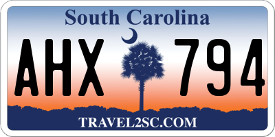 SC license plate AHX794